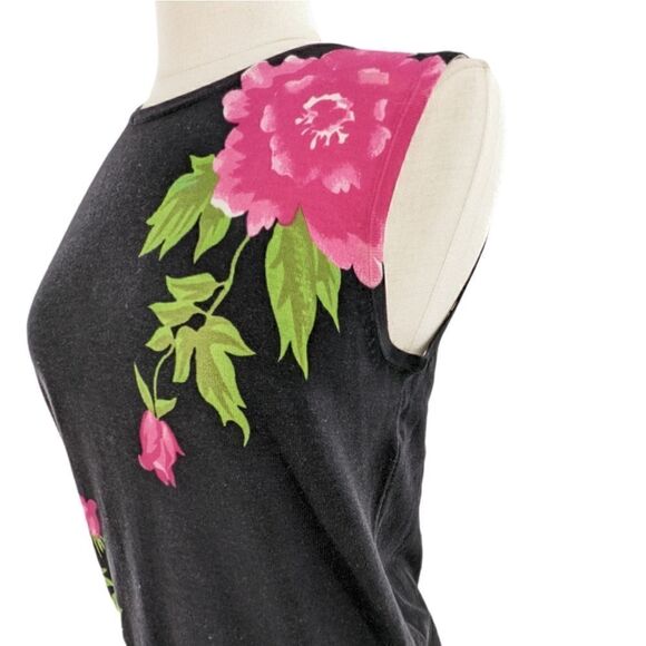 Silk blend bold rose and black sweater vest medium - Picture 5 of 7